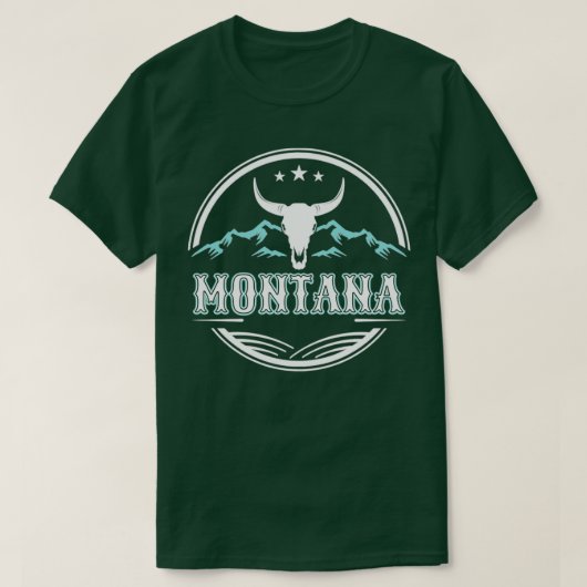 Montana Cattle Steer Bergketen Wilderness Cam T-shirt (Design voorkant)