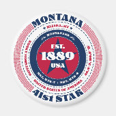 Montana Circle Typografie Souvenir Magnet (Voorkant)