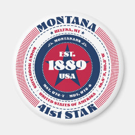 Montana Circle Typografie Souvenir Magnet