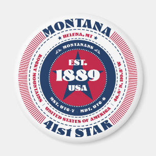 Montana Circle Typografie Souvenir Magnet