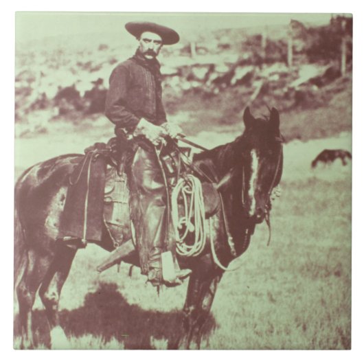 Montana Cowboy, c.1880 (foto) Tegeltje (Voorkant)