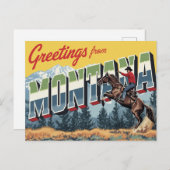 Montana Cowboy Horse Briefkaart (Voorkant / Achterkant)