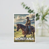 Montana Cowboy op een paard Briefkaart (Staand voorkant)