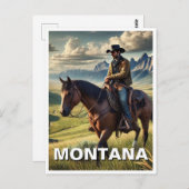 Montana Cowboy op een paard Briefkaart (Voorkant / Achterkant)