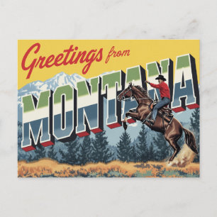 Montana Cowboy Paard Briefkaart