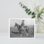 Montana Cowgirl  1900 Zwart-wit Foto Briefkaart (Staand voorkant)