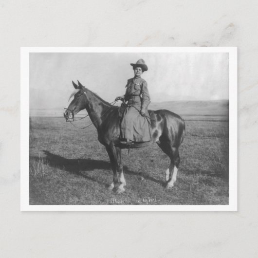 Montana Cowgirl  1900 Zwart-wit Foto Briefkaart (Voorkant)