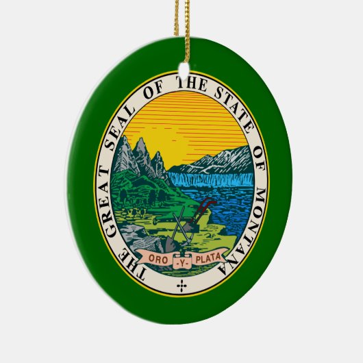 Montana Crest kerstversiering Keramisch Ornament (Rechts)