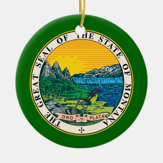 Montana Crest kerstversiering Keramisch Ornament (Voorkant)