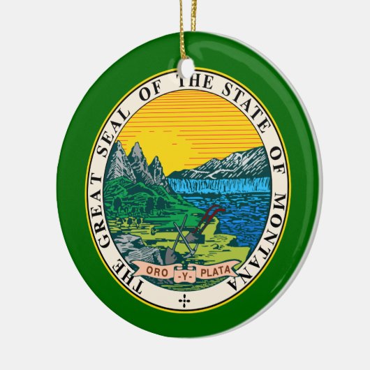 Montana Crest kerstversiering Keramisch Ornament (Links)