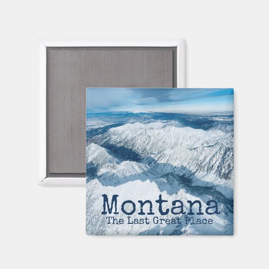 Montana de laatste grote wintersneeuwbergen in de  magneet (Voorkant / Achterkant)
