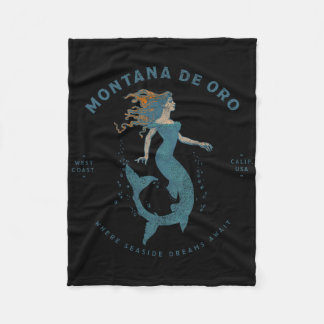 Montana de Oro State Park Los Osos Retro Vintage M Fleece Deken