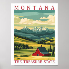 Montana de schatstaat USA Reisbestemming Poster
