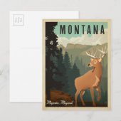 Montana Deer | Meerjarig, Magisch Briefkaart (Voorkant / Achterkant)