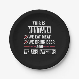 Montana Eat Vat Drink Beer Geweldige Papieren Bordje
