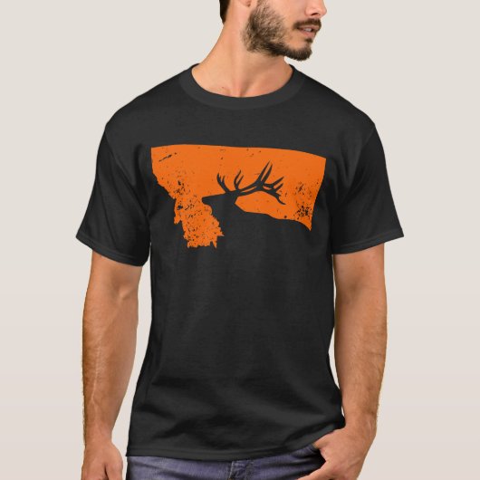 Montana Elk Hunter, Montana Elk Hunting, Elk T-shirt (Voorkant)