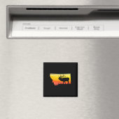 Montana Elk Hunter Papa  Retro Sun Bow Hunti Magneet (Insitu (Vaatwasser))