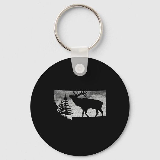Montana Elk Hunter Sleutelhanger (Voorkant)