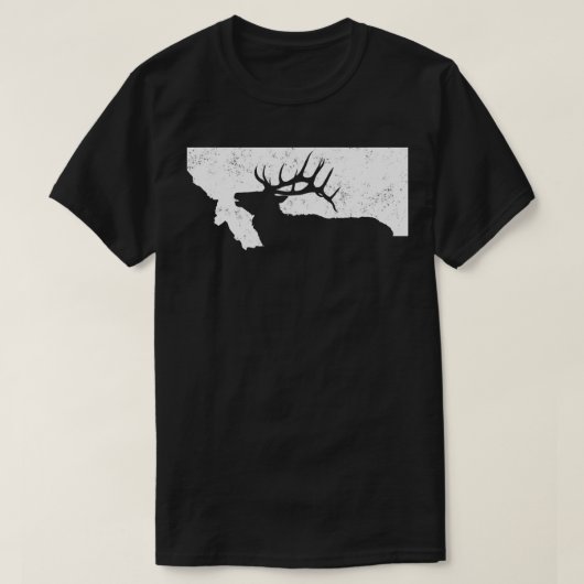 Montana Elk Hunting Bull Elk MT staatsvorm T-shirt (Design voorkant)