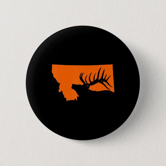 Montana Elk Hunting Ronde Button 5,7 Cm (Voorkant)