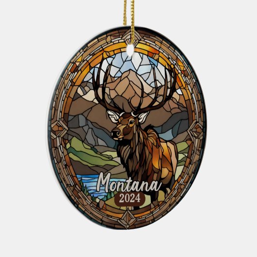 Montana Elk Mountain Keramisch Ornament (Rechts)