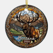 Montana Elk Mountain Keramisch Ornament (Voorkant)