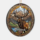 Montana Elk Mountain Keramisch Ornament (Links)