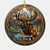 Montana Elk Mountain Keramisch Ornament (Achterkant)
