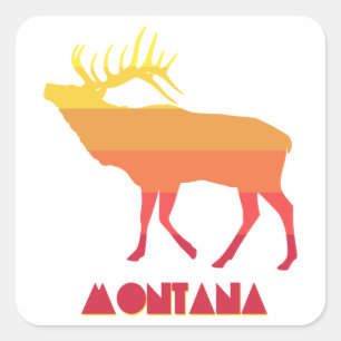 Montana Elk Vierkante Sticker