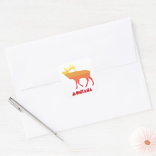 Montana Elk Vierkante Sticker (Envelop)