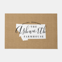 Montana Family Monogram State Doormat Deurmat