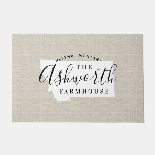 Montana Family Monogram State Doormat Deurmat (Voorkant)