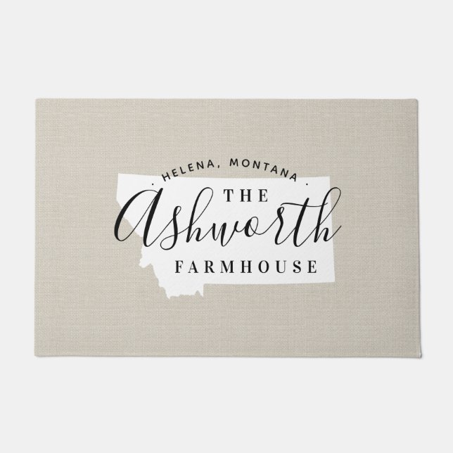 Montana Family Monogram State Doormat Deurmat (Voorkant)