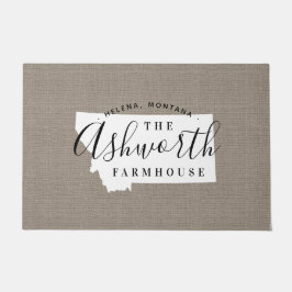 Montana Family Monogram State Doormat Deurmat