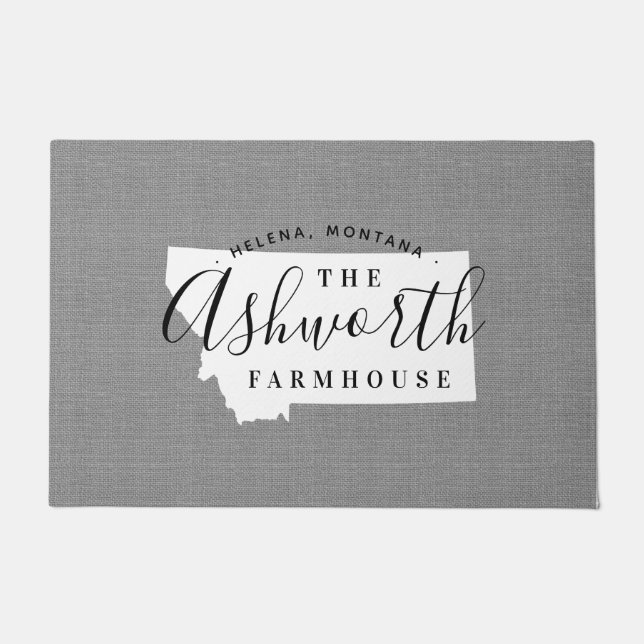 Montana Family Monogram State Doormat Deurmat (Voorkant)