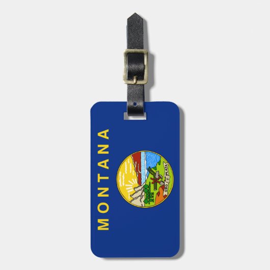 Montana Flag Bagagelabel (Voorkant verticaal)