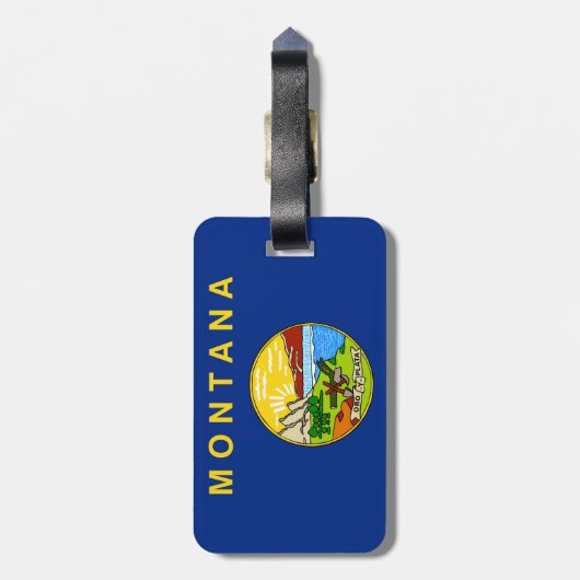 Montana Flag Bagagelabel (Achterkant verticaal)