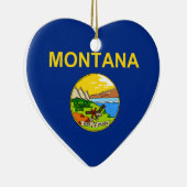 Montana Flag Heart Keramisch Ornament (Rechts)