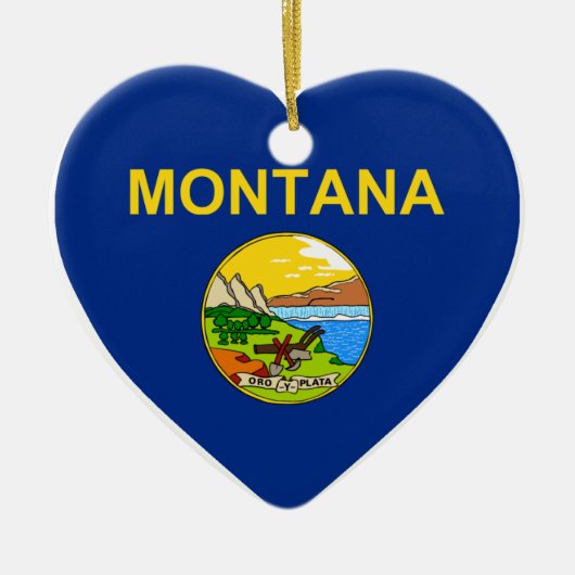 Montana Flag Heart Keramisch Ornament (Voorkant)