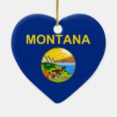 Montana Flag Heart Keramisch Ornament (Achterkant)