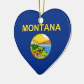 Montana Flag Heart Keramisch Ornament (Links)