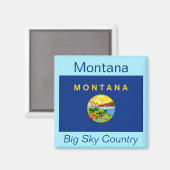 Montana Flag Magnet (Voorkant / Achterkant)