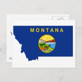 Montana Flag Map Briefkaart (Voorkant / Achterkant)