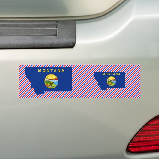 Montana Flag Map Bumpersticker (Op auto)