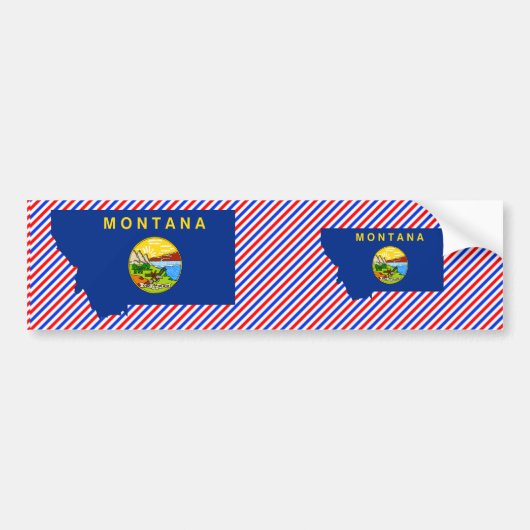 Montana Flag Map Bumpersticker (Voorkant)