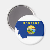 Montana Flag Map Magneet (Voorkant / Achterkant)