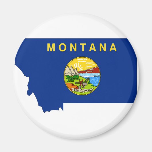 Montana Flag Map Magneet (Voorkant)