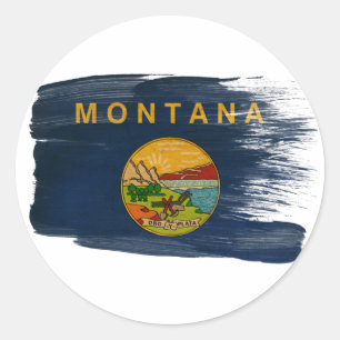 Montana Flag Ronde Sticker