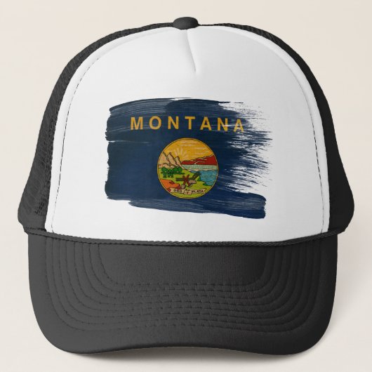 Montana Flag Trucker Hat Pet (Voorkant)