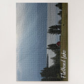 Montana Flathead Lake Shore Red Barn Trees Legpuzzel (Verticaal)